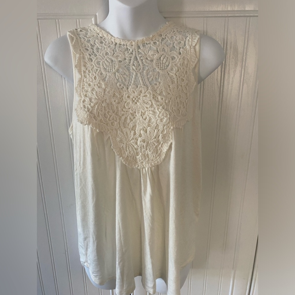 Maurices Cream Lace Sleeveless Tank Top